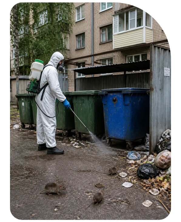 Дератизация контейнерной площадки в Канаше по цене от 3082 р. | Сенат-Кна