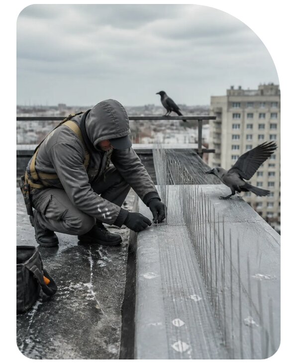 Защита от ворон под ключ в Канаше по цене от 5136 р. | Сенат-Кна
